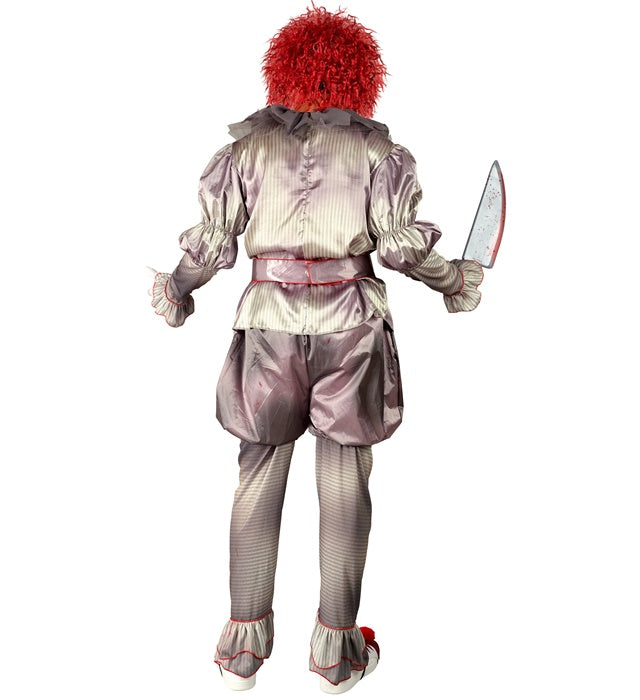 Killer Clown Kostüm mit Hemd, Hose, Shorts, Gürtel und Überschuhe