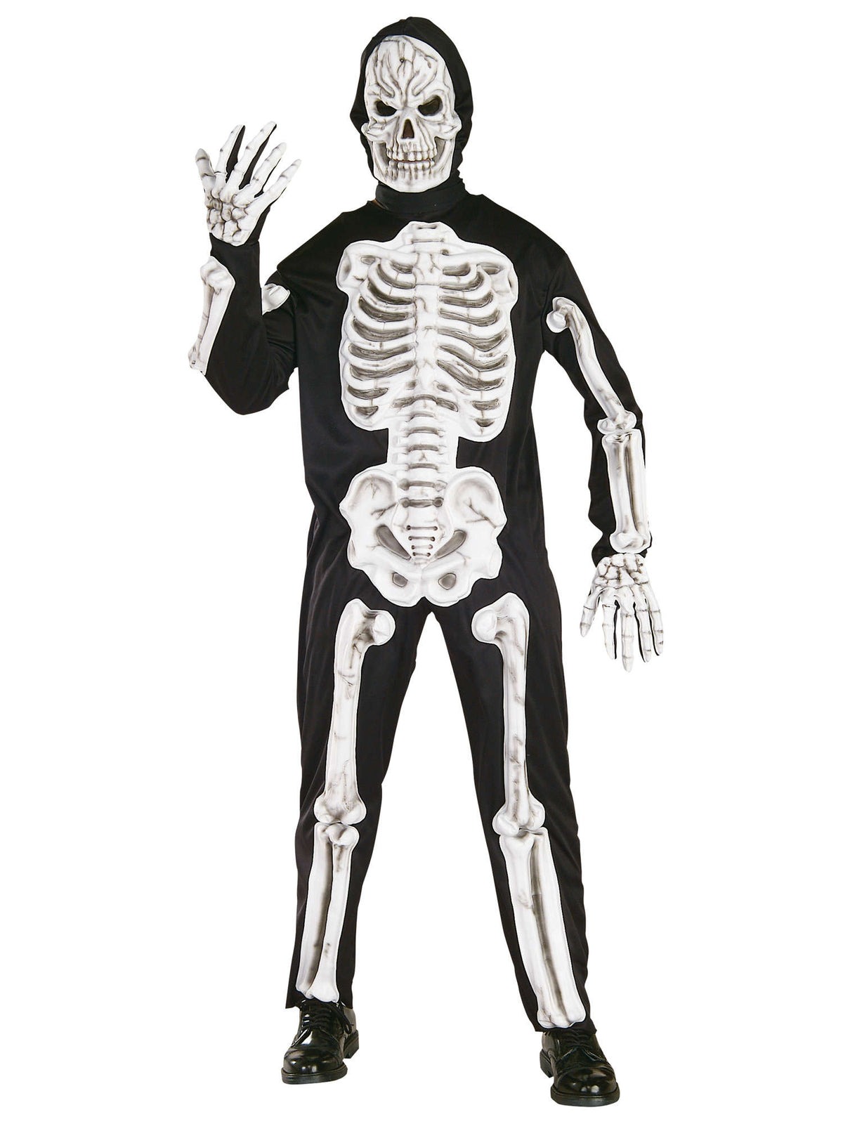 Rubies Eva Skeleton Skelettkostüm für Herren mit Maske Handschuhen und Knochen-Overall