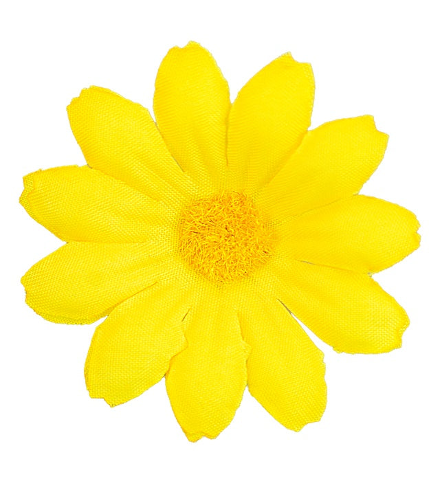 Set mit 20 gelben künstlichen Dekoblumen für Fasnacht und Mottoparty