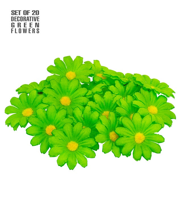 20 grüne künstliche Dekoblumen für Fasnachts- und Mottoparty-Dekoration
