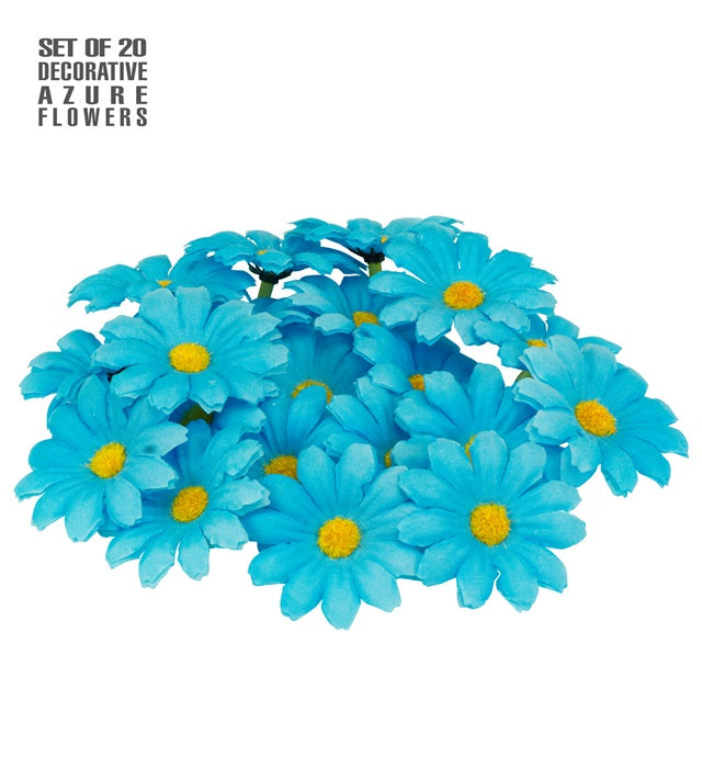 20 blaue Deko Blumen für Fasnacht und Partydekoration
