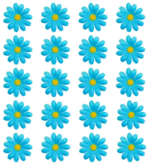 20 blaue Deko Blumen für Fasnacht und Partydekoration