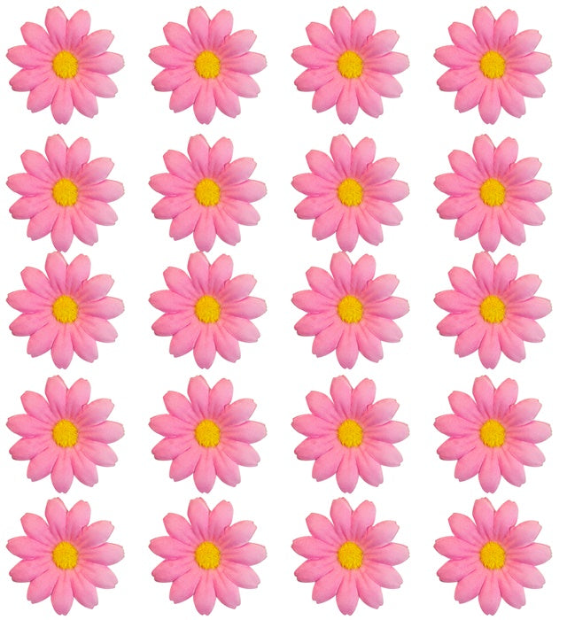 20 rosa dekorative Blumen für Fasnacht und Mottoparty