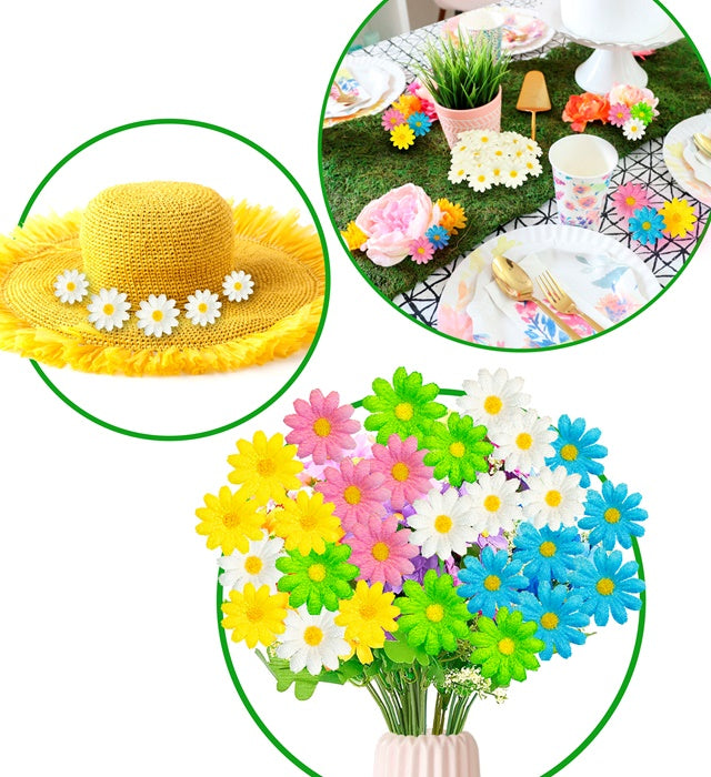 20 rosa dekorative Blumen für Fasnacht und Mottoparty