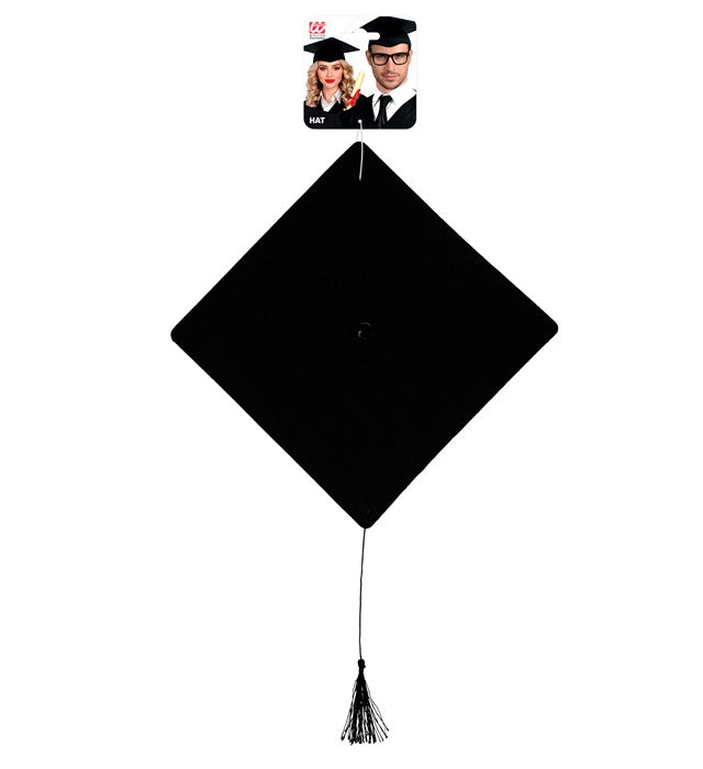 Akademikerhut aus Filz in klassischem Schwarz für Fasnacht und Mottopartys