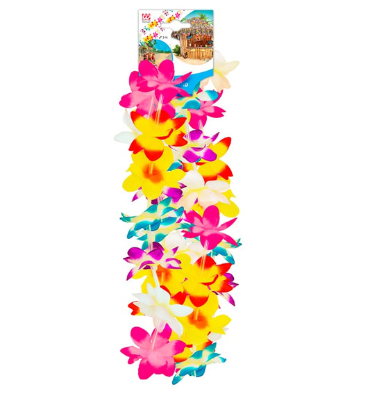 Bunte Blumen-Girlande 3 Meter lang als farbenfrohe Dekoration für Fasnacht und Mottopartys