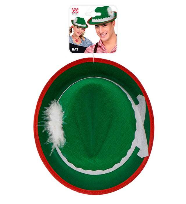 Tirolerhut aus Filz mit Edelweiß und Federn als traditionelles Fasnachts-Accessoire