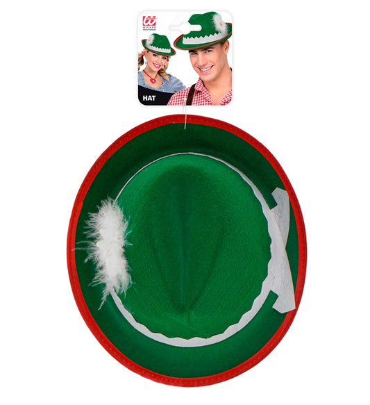 Tirolerhut aus Filz mit Edelweiß und Federn als traditionelles Fasnachts-Accessoire