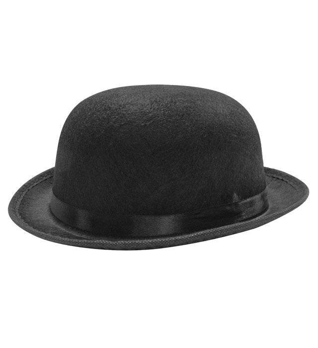 Schwarze Filz-Melone als klassisches Kostüm-Accessoire