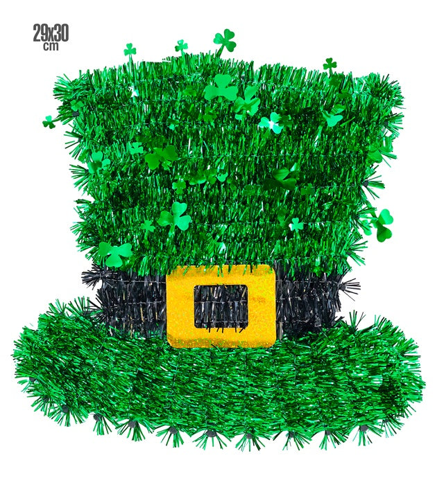 St. Patrick's Day Hut aus grünen funkelnden Klingenfäden 29x30 cm