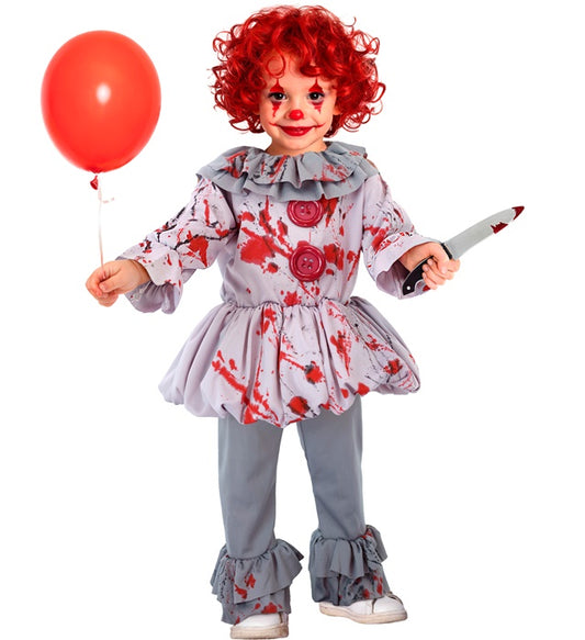 Vintage Horror Clown Kostüm mit Oberteil und Hose für Fasnacht