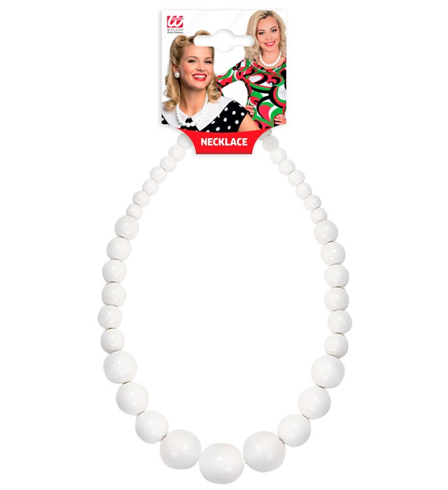 Retro-Kette 70er Jahre Weiss als Fasnacht Accessoire