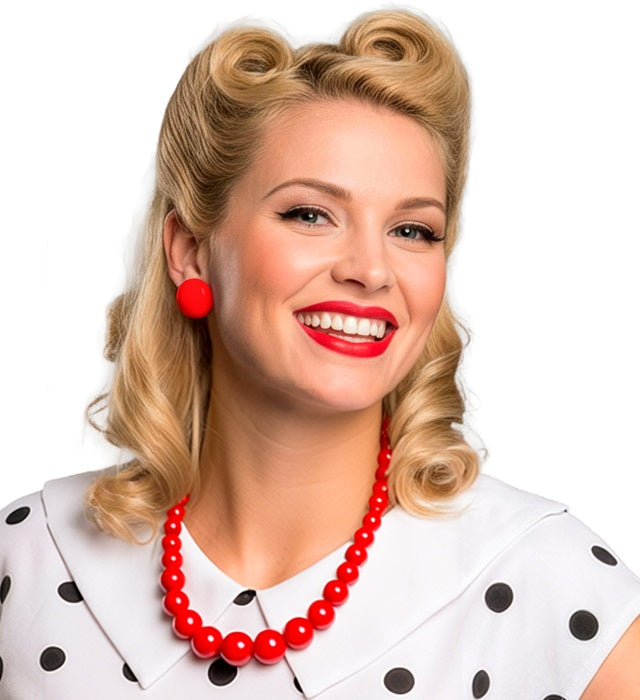 Rote Kette im 70er Jahre Stil als Fasnacht-Accessoire