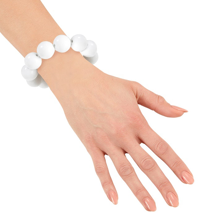 Weisses Armband im 70er Jahre Stil für Fasnacht und Mottoparty