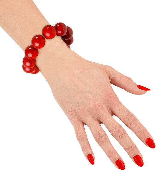 Rotes 70er Jahre Armband als Fasnacht Accessoire