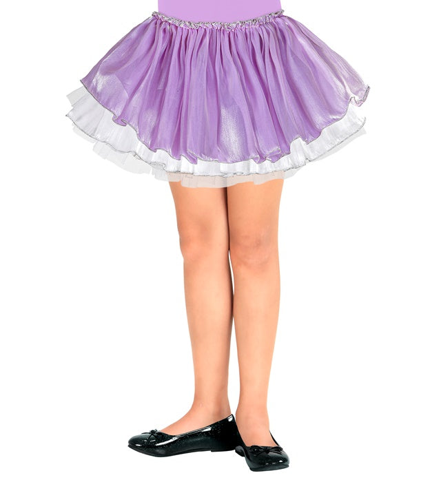 "BALLETTRÖCKCHEN AUS SATIN UND TÜLL - VIOLETT / WEISS" 4 Schichten Violett / Lila