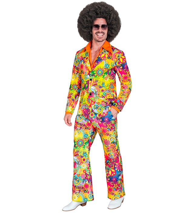 60er Jahre Kostüm-Set mit Jackett und Hose im Peace & Love Stil für Fasnacht