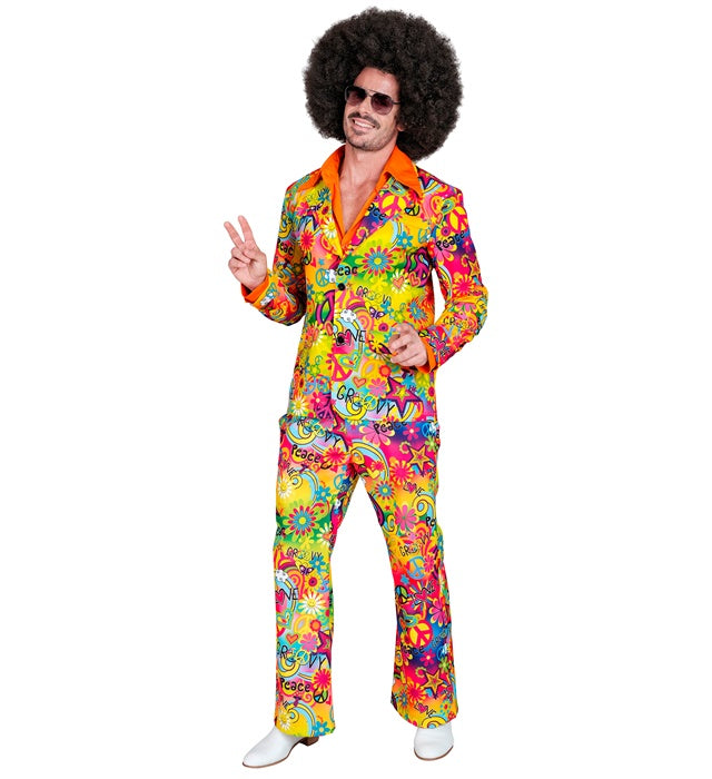60er Jahre Kostüm-Set mit Jackett und Hose im Peace & Love Stil für Fasnacht