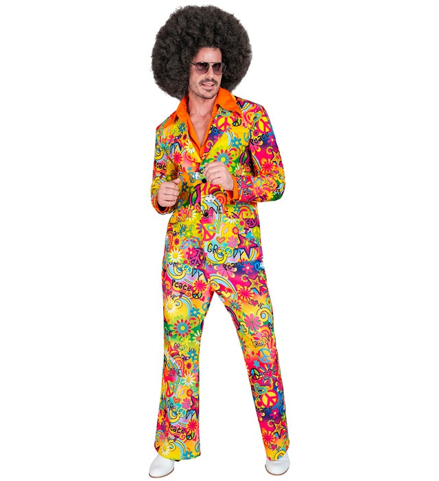 60er Jahre Kostüm-Set mit Jackett und Hose im Peace & Love Stil für Fasnacht