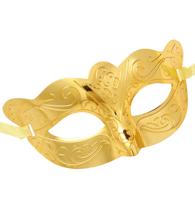 Goldene metallisierte Augenmaske für Fasnacht und Mottoparty