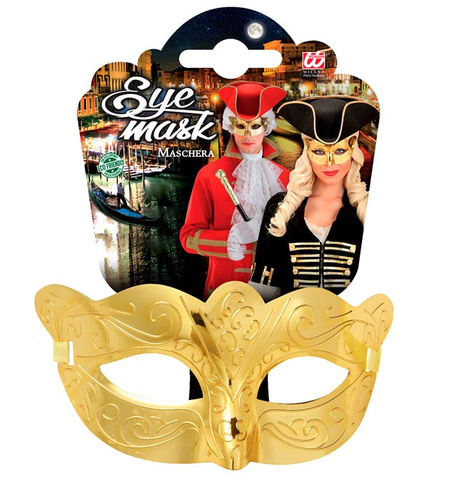 Goldene metallisierte Augenmaske für Fasnacht und Mottoparty
