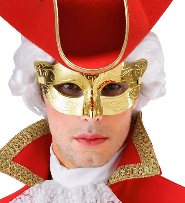 Goldene metallisierte Augenmaske für Fasnacht und Mottoparty