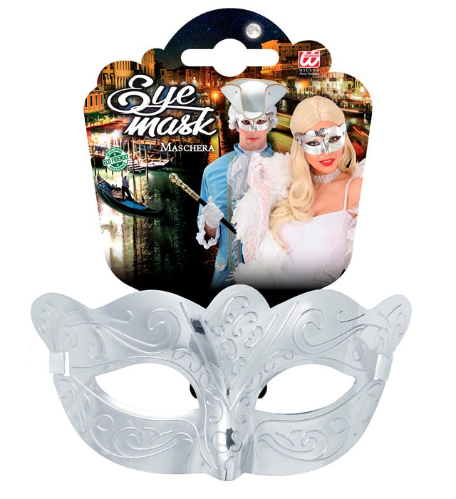 Silberne metallisierte Augenmaske für Fasnacht und Karneval