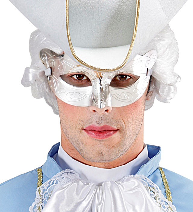 Silberne metallisierte Augenmaske für Fasnacht und Karneval