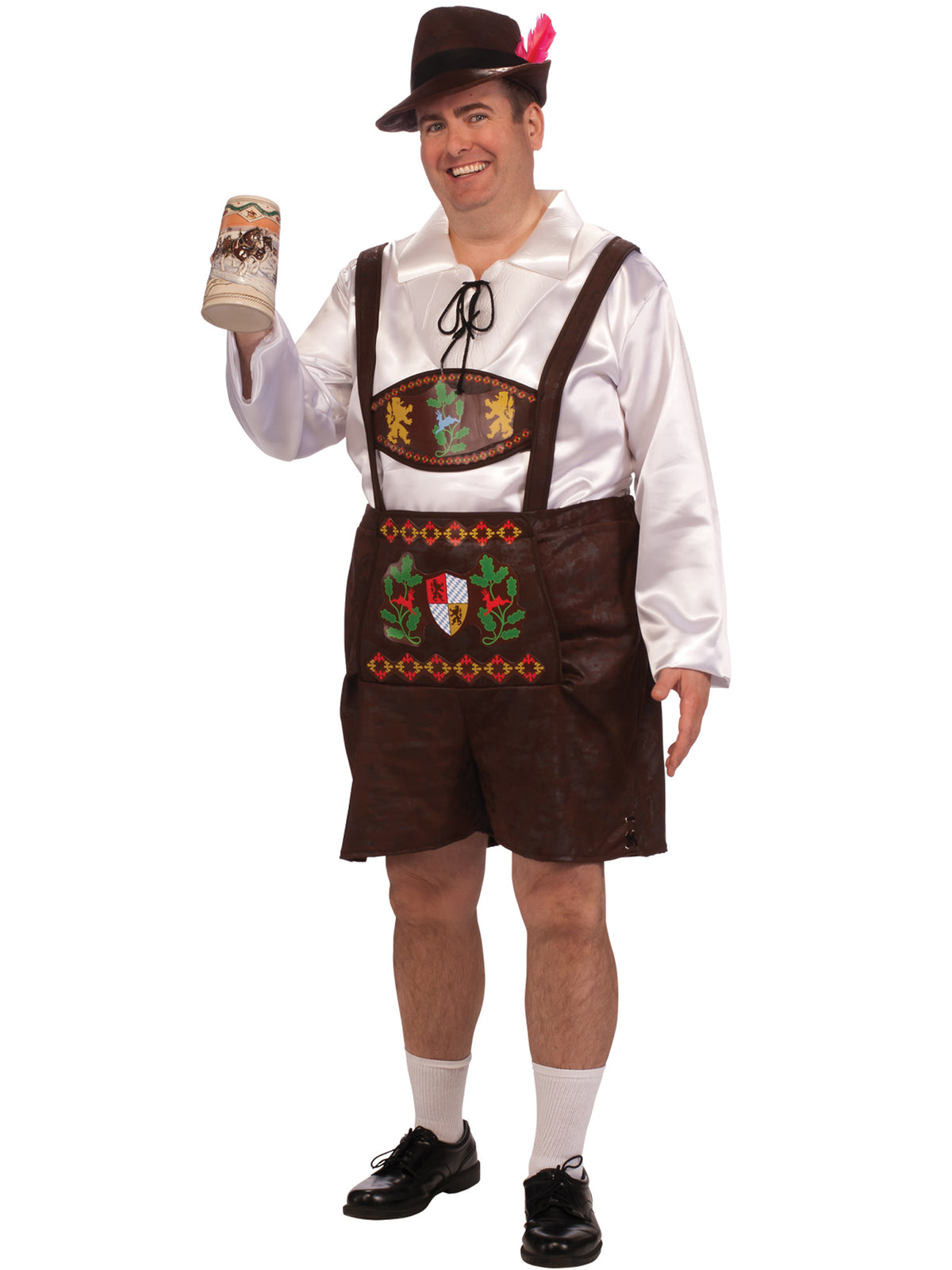 Rubies Bavarian Guy Kostüm für Herren mit Shorts Hosenträgern Hemd Hut und Socken