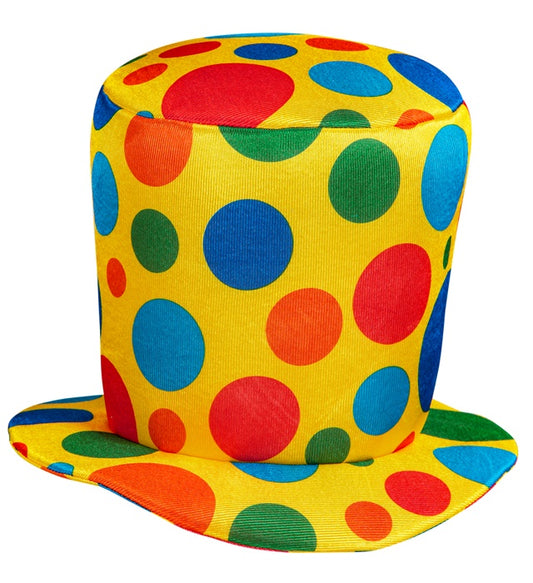 Bunter Clown-Zylinder 22 cm als Fasnacht Kostümzubehör