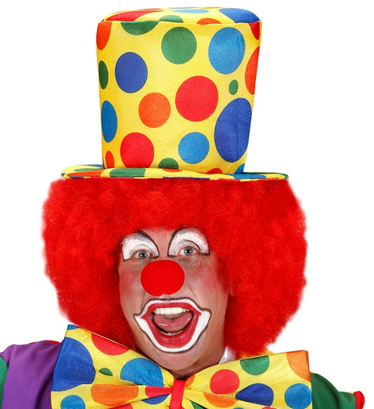 Bunter Clown-Zylinder 22 cm als Fasnacht Kostümzubehör