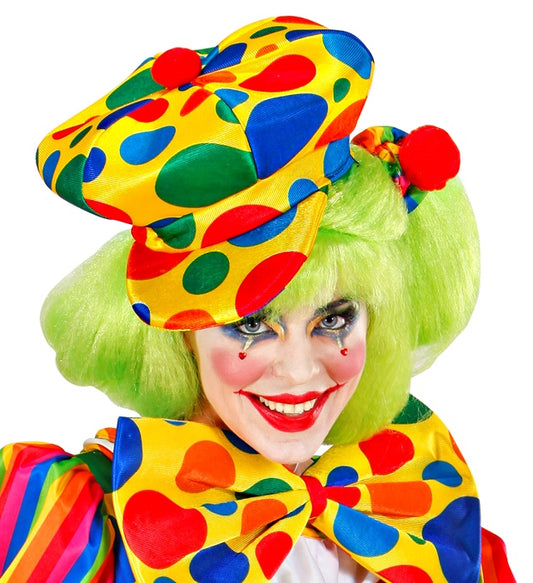 Bunte Clownmütze mit typischem Design für Fasnacht und Karneval