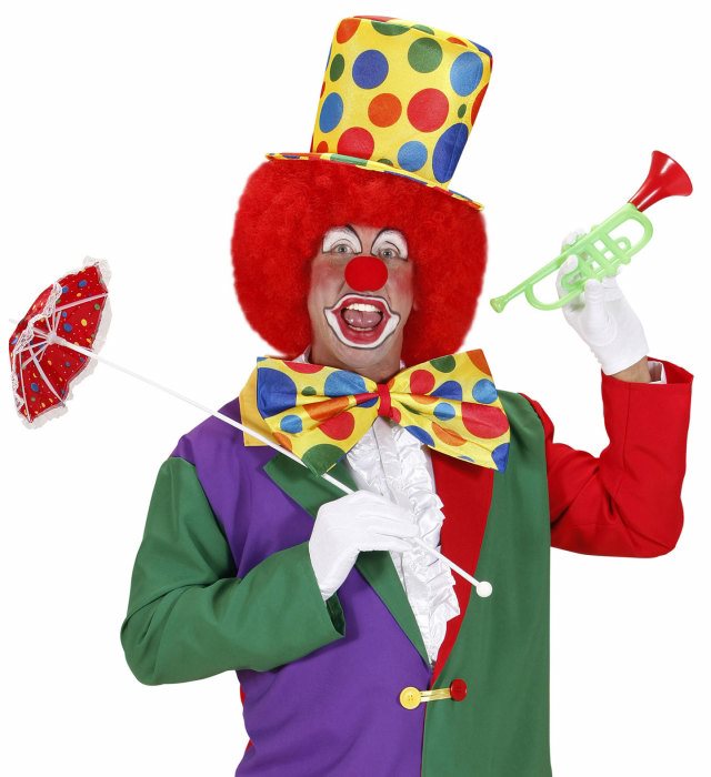 Große bunte Clown Fliege als Fasnacht Accessoire