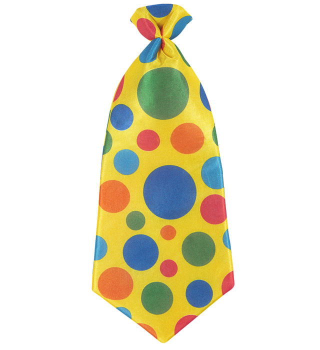 Bunte Maxi Krawatte im Clown-Design für Fasnacht und Karneval