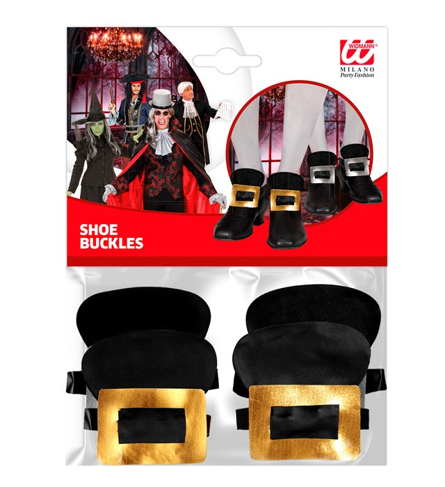 12er Set Piraten-Schuhschnallen aus Kunstleder in Gold und Silber