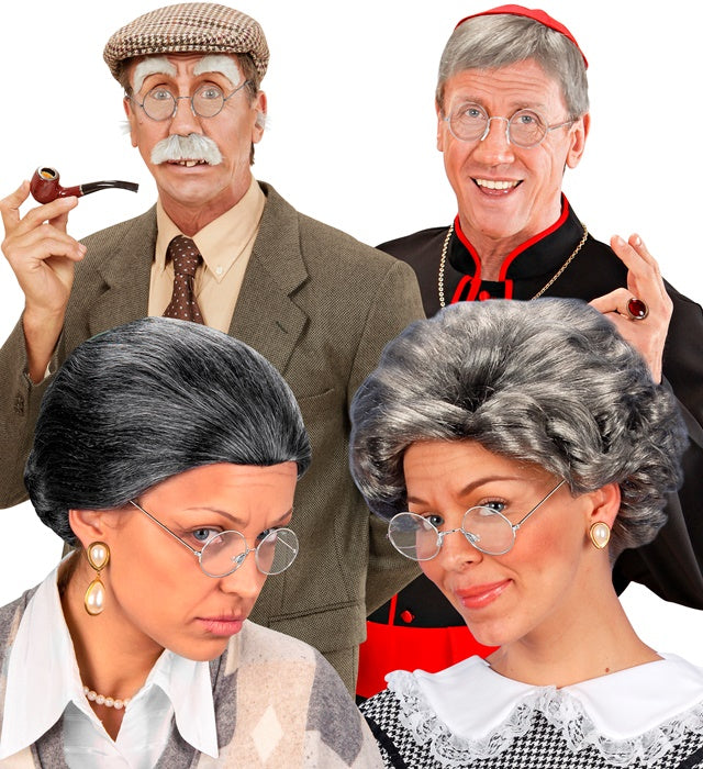 Runde silberne Brille mit Metallfassung als Fasnacht-Accessoire
