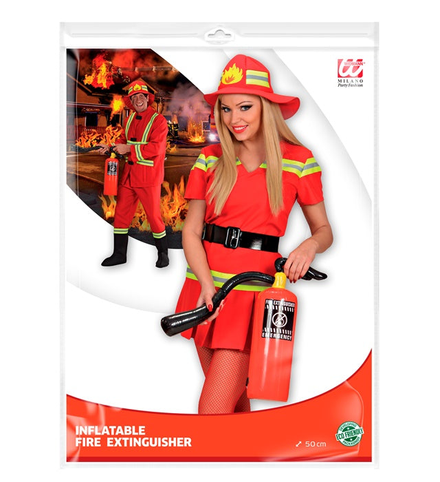 Aufblasbarer Feuerlöscher 50 cm als Kostümzubehör für Fasnacht und Karneval