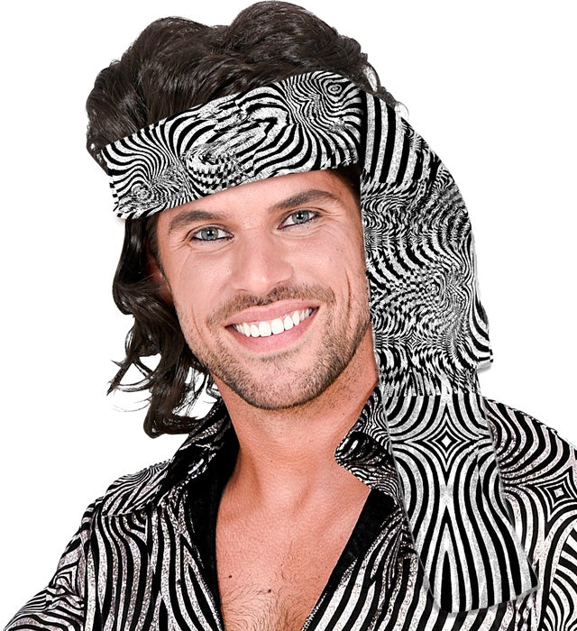 Silbernes THE 70s DISCO STYLE Stirnband mit wellenförmigem Design