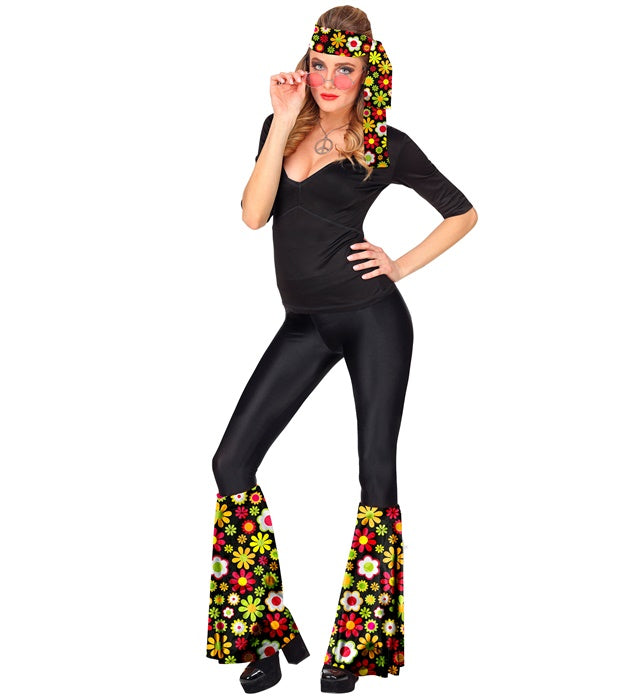 THE 60s FASHION Blumen-Stirnband und Stulpen im Retro-Design für Fasnacht