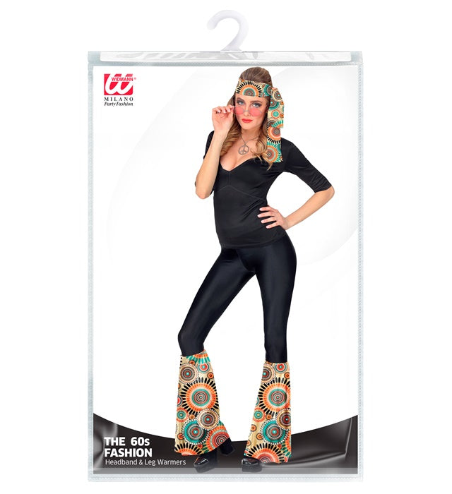 THE 60s FASHION Vintage Stirnband und Stulpen Set in bunten Retrofarben