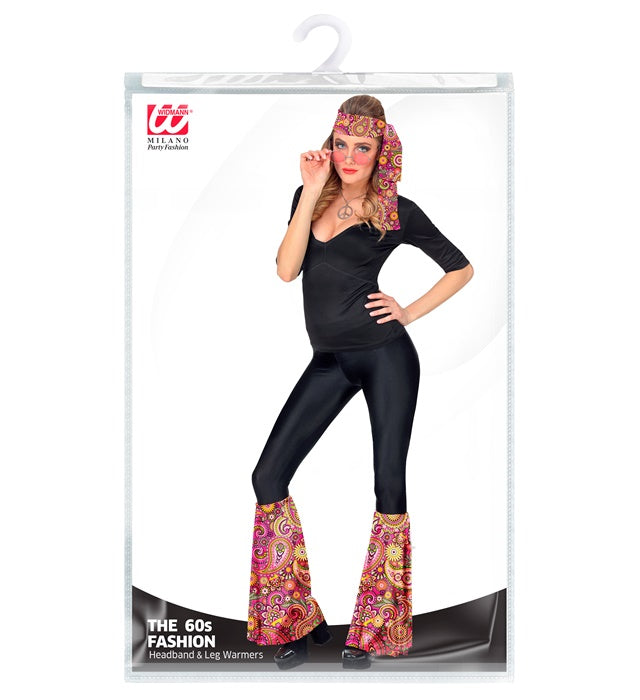 THE 60s FASHION Paisley Stirnband und Stulpen im 60er Jahre Stil mit buntem Muster