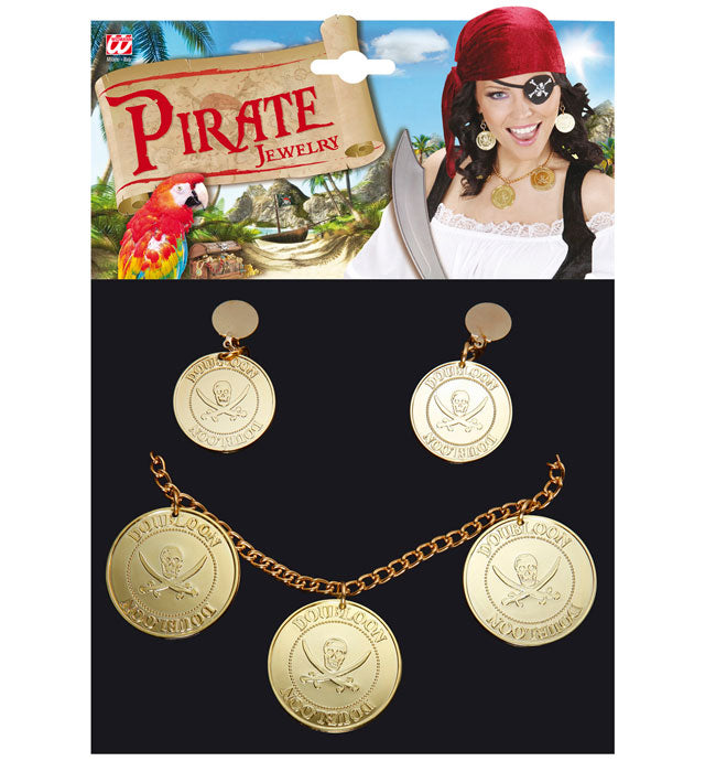 Detailreicher Piratenschmuck bestehend aus Halskette und Armband für Fasnacht und Karneval