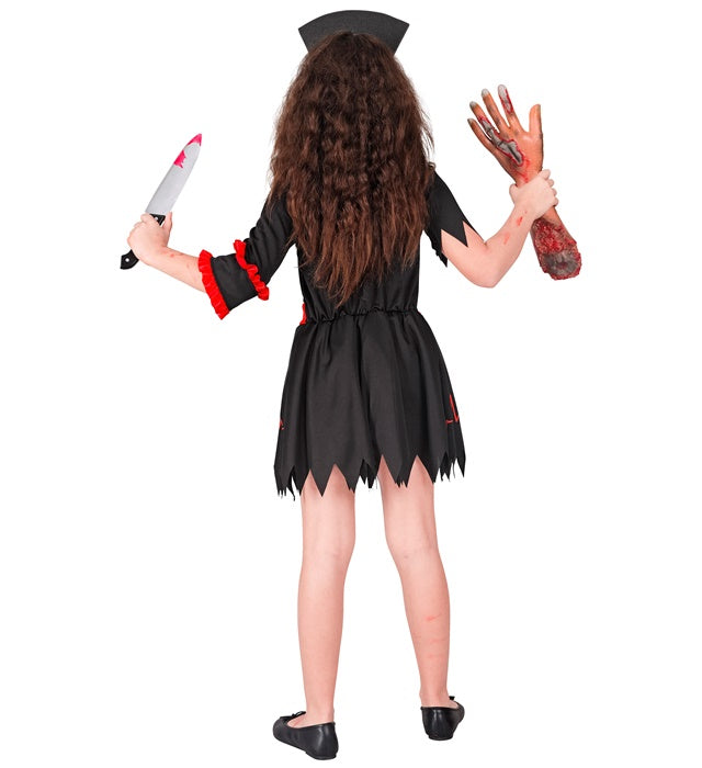 Zombie Krankenschwester Kostüm mit Kleid, Unterrock und Kopfschmuck