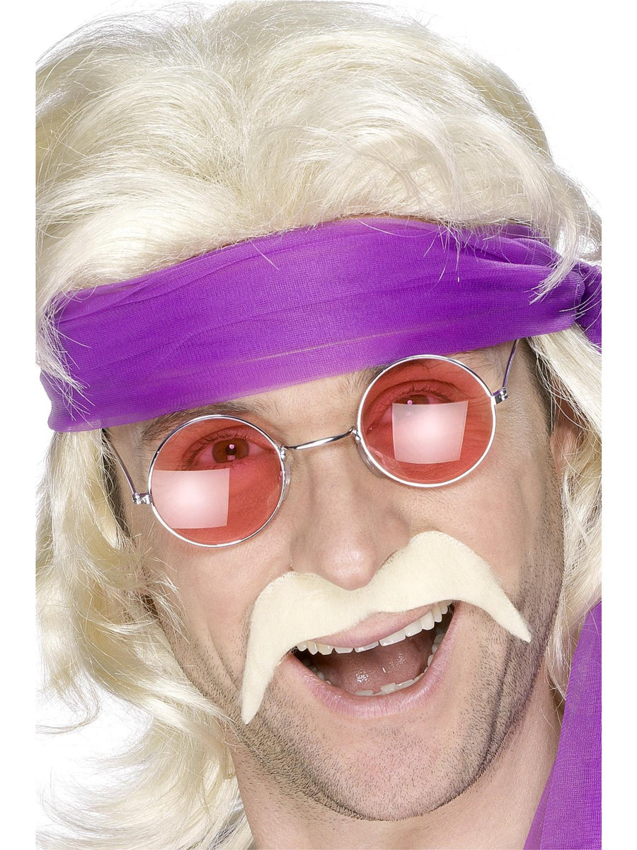 Smiffys selbstklebender 70er Jahre Hippie Blond Schnurrbart – Kostümzubehör