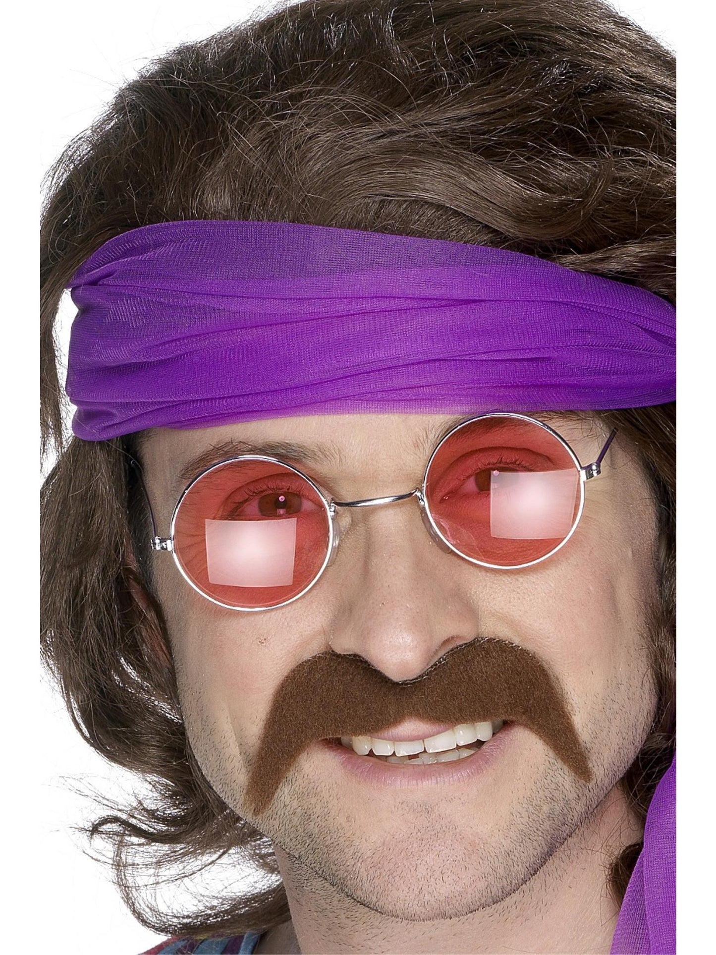 Smiffys FACIALHAIR Seventies Tash, Brown CD für Herren