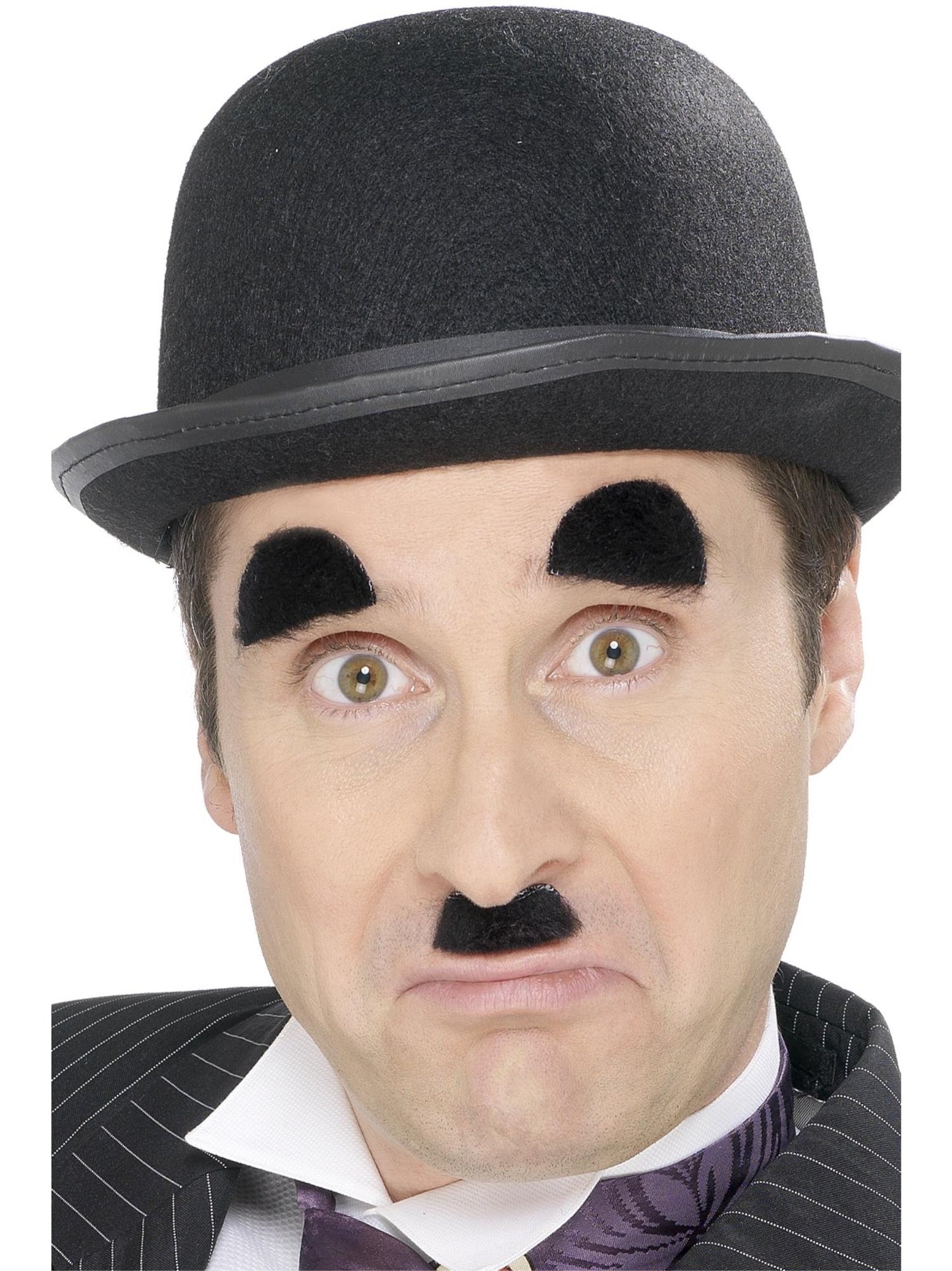 Smiffys FACIALHAIR Chaplin Tash and Eyebrows, Black CD für Herren