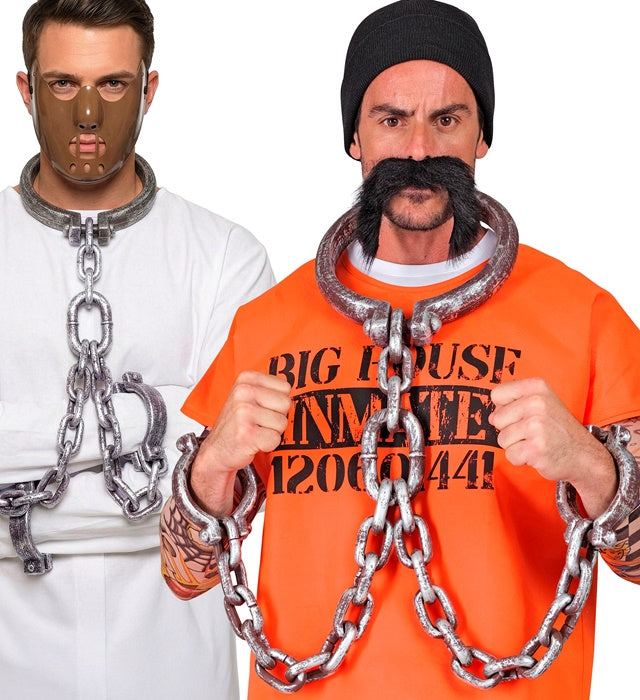 Hand- und Halsfessel mit realistischer Optik als Halloween- und Fasnachts-Accessoire