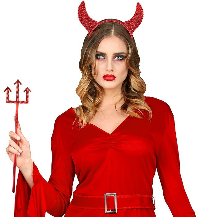 SET HÖRNER UND DREIZACK Rot