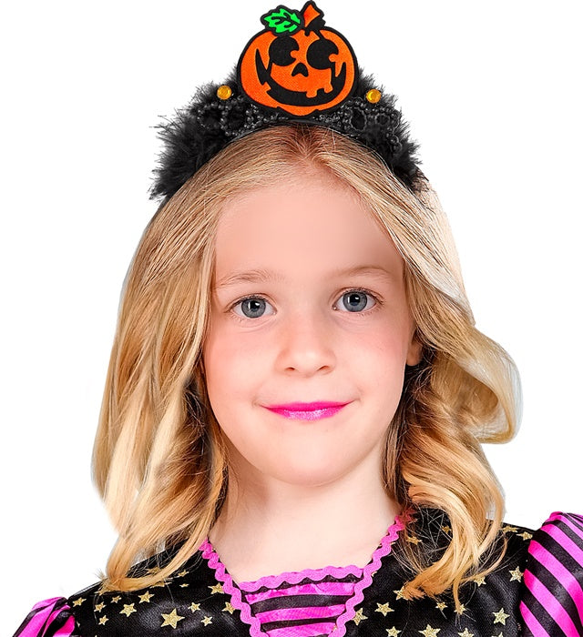Vier verschiedene Halloween-Diadem-Modelle auf schwarzem Hintergrund