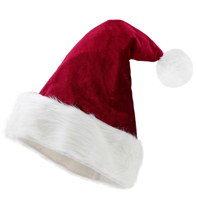 Rote Weihnachtsmannmütze mit weißem Bommel für Fasnacht und Winterpartys